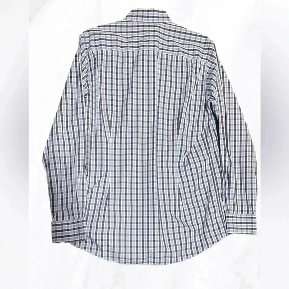 ETON contemporary classic collared blue striped long sleeve button up shirt 15.5 - Picture 3 of 4